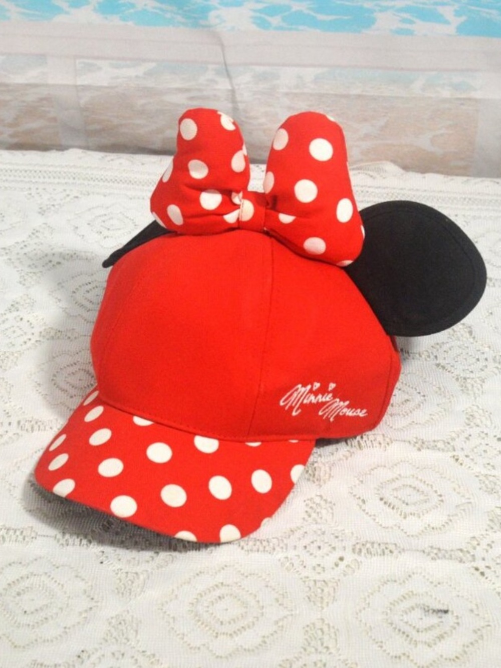 MINNIE MOUSE BASEBALL CAP with EARS YOUTH DISNEY PARKS